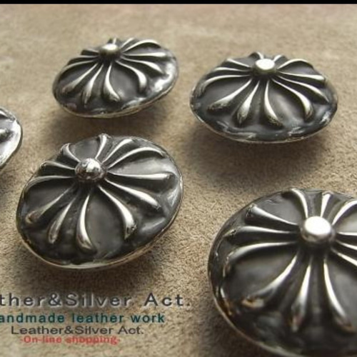 Leather&Silver Act クロスシルバーコンチョ シルバー925 レザー Leather&Silver Act クロスシルバーコンチョ シルバー925 レザー