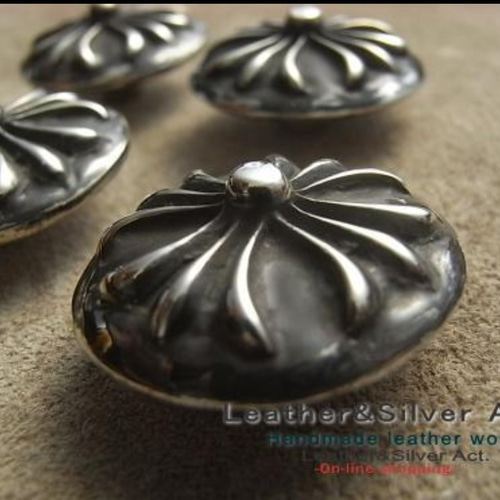 Leather&Silver Act クロスシルバーコンチョ シルバー925 レザー Leather&Silver Act クロスシルバーコンチョ シルバー925 レザー