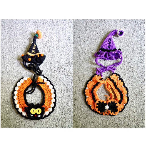 猫用&犬用襟型ペット首輪&帽子セット☆ハロウィン☆ネコ/ワン