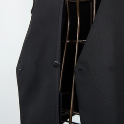 【洗える】エアリーな着こなし バックスリット デザイン ジレ　ブラック　0659BK 18枚目の画像