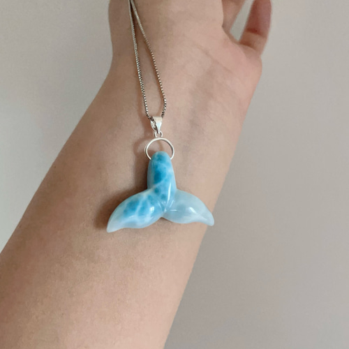 ラリマー 海豚モチーフ ブローチ／ペンダントトップ