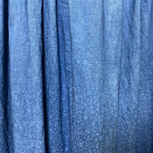 198藍染めロングワンピース、2色、ティアード、ゆったり、リラックス  