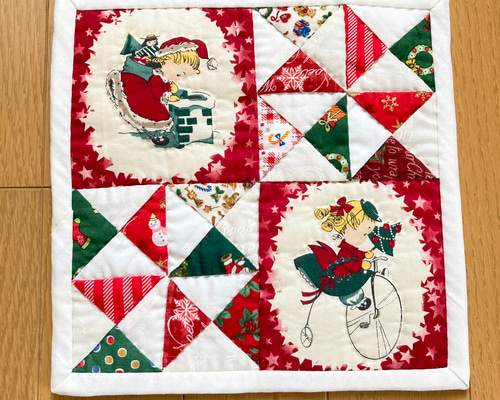 D クリスマスのミニタペストリー パッチワークキルトタペストリー