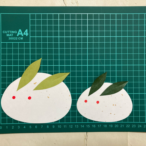 雪うさぎと椿/和紙、特殊紙/受注制作 切り絵 のんの♪☆ 通販 18340327