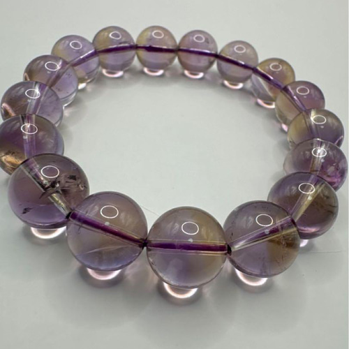 高品質 全粒バイカラー アメトリン 12mm 天然石 ブレスレット  