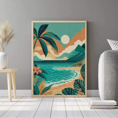 ハワイ　インテリア　絵画 Amazon.co.jp: ハワイ トラベル 旅行 Hawaii A3 サイズ おしゃれ