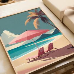 ハワイ アートポスター オールドカイルアビーチ Hawaii 海 ビーチ