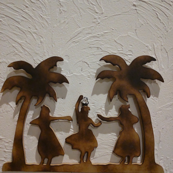 フラガールオブジェ ハンドメイド 西海岸雑貨 ハワイアン雑貨 ウォール