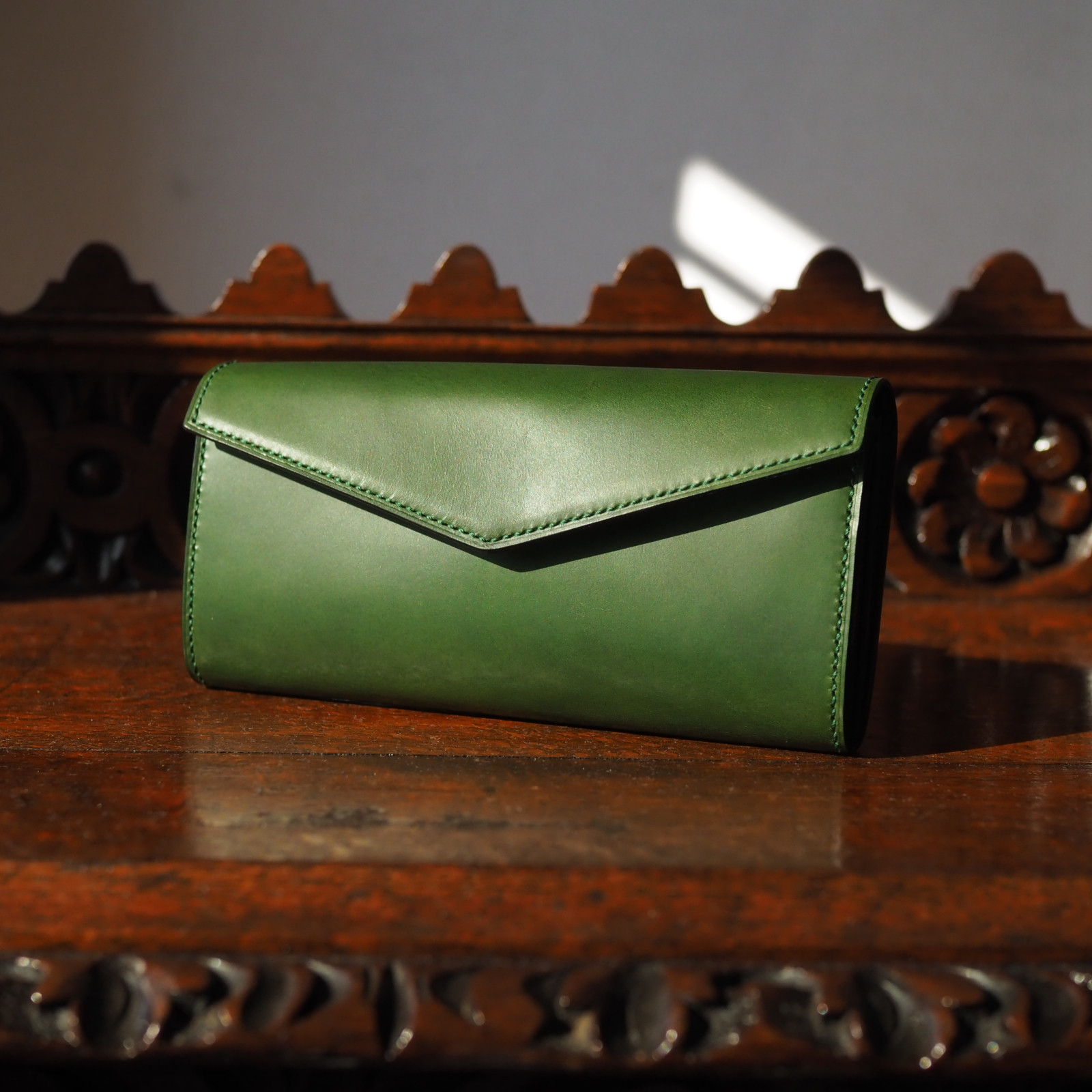 【全5色】/フラップロングウォレット /長財布/総手縫い/イタリア/ブッテーロ/【amethyst】