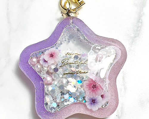 お花のシェイカーキーホルダー(パープル)  オーダー専用ページ お花のシェイカーキーホルダー(パープル) オーダー専用ページ