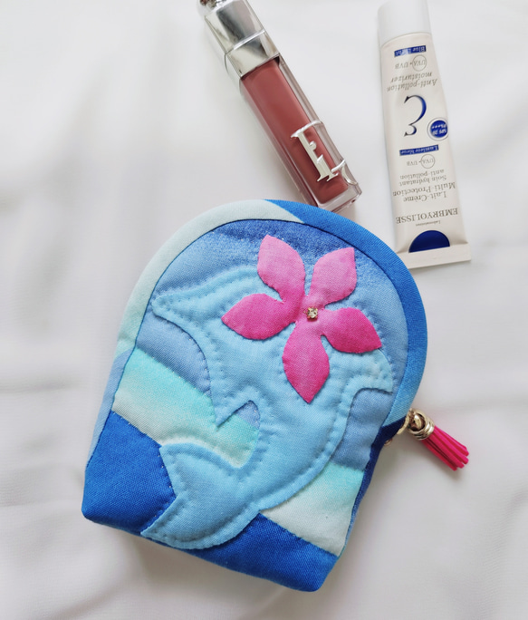 ホイホイナイア(イルカ)のポーチ＊ハワイアンキルト キャシー中島