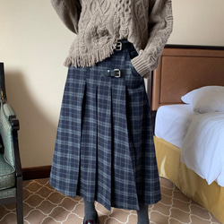 ◇ 新作【トラッド ウール チェック柄 】ネイビー カレッジ