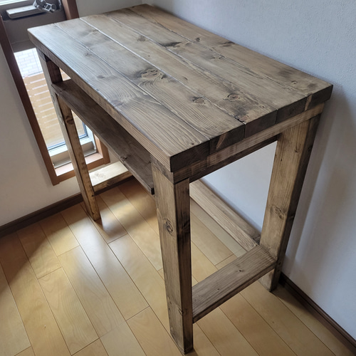 80✕45 棚つき カウンターテーブル ジャコビーンワックス アンティーク