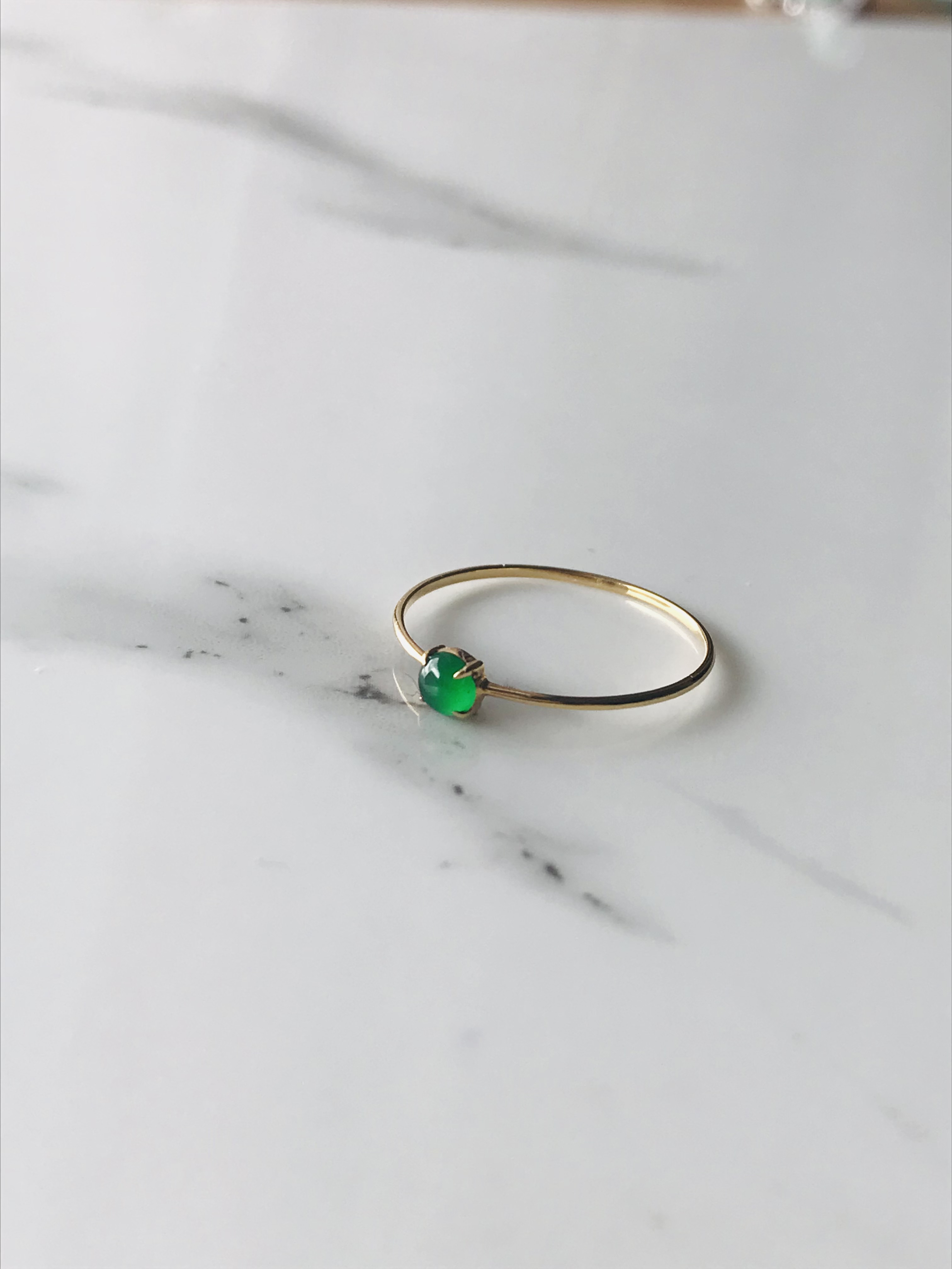 [R600-001］ ジェイド　JADE ヒスイ　本翡翠　リング　グアテマラ産 18k 18金 リング