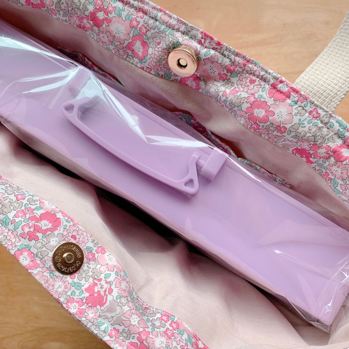 ☆フリルヌビキルトレッスンバッグ30×42×5＊リバティ・ミシェル