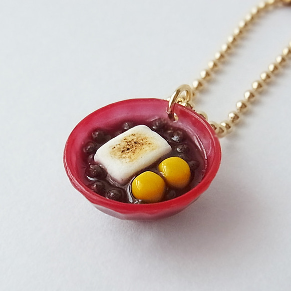 栗ぜんざいのキーホルダー 和菓子 和スイーツ おでかけ 甘味 レジン