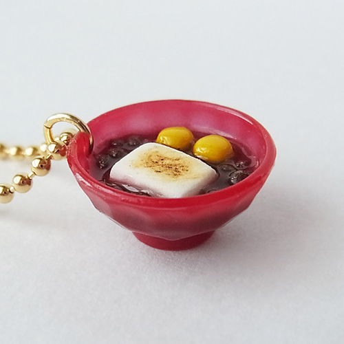 栗ぜんざいのキーホルダー 和菓子 和スイーツ おでかけ 甘味 レジン