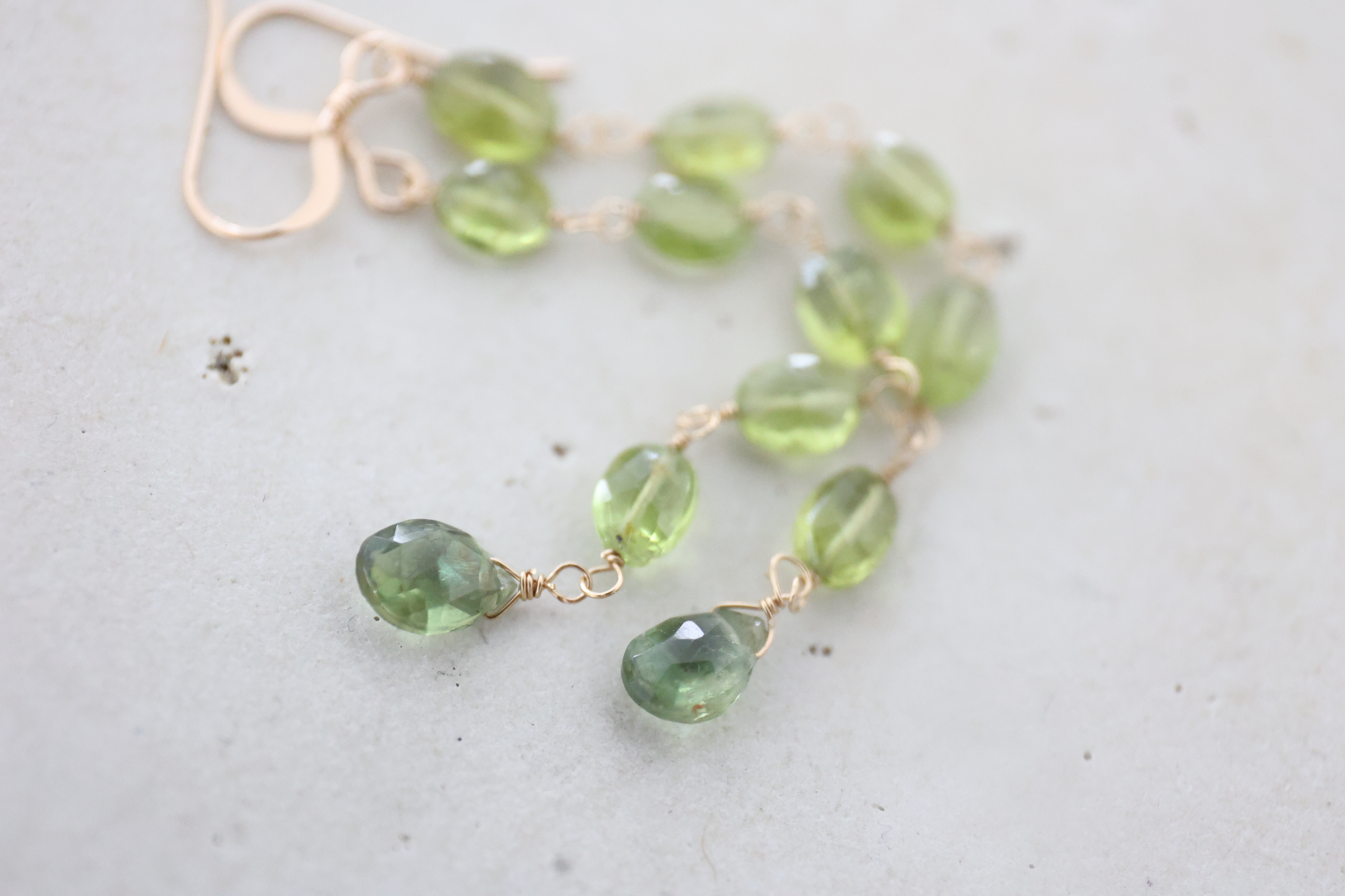 14KGF peridot long pierce[kgf5266]
