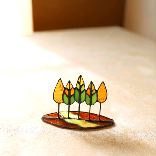 秋の小道 ✣ ＜ステンドグラス＞ 立体・オブジェ m le vitrail 通販