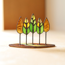 ステンドグラス ミラー絵画♦️ラタンフレーム♦️グリム童話♦️シンデレラ♦️送料込 秋の小道 ✣ ＜ステンドグラス＞ 立体・オブジェ m le vitrail 通販