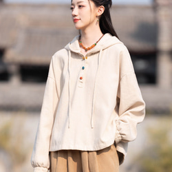 沙洗苧麻羊毛秋冬保暖派克大衣#Asairo 第5張的照片