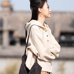 沙洗苧麻羊毛秋冬保暖派克大衣#Asairo 第8張的照片