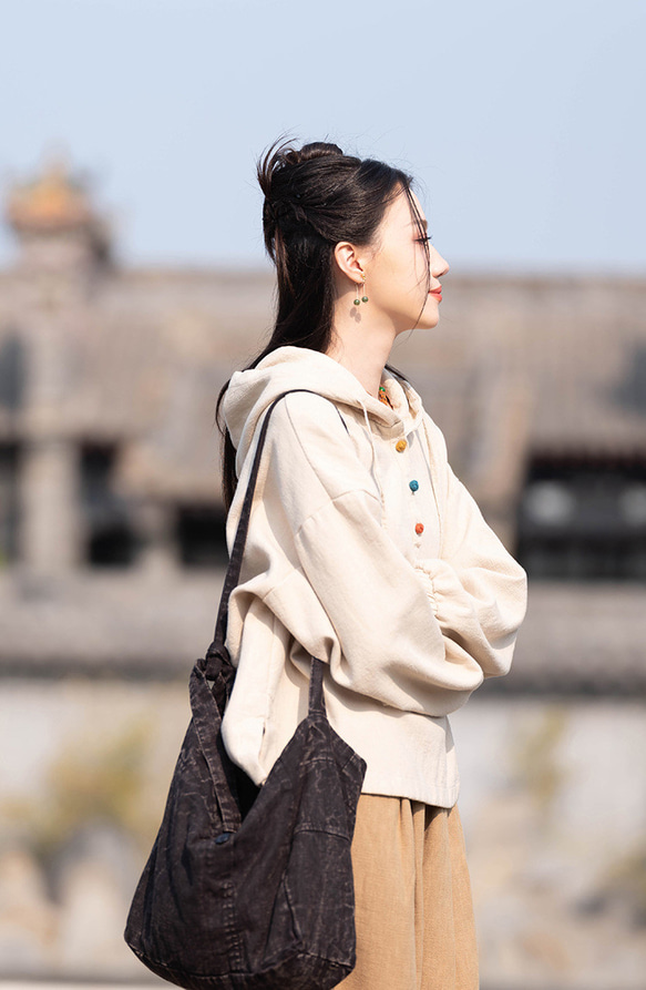 沙洗苧麻羊毛秋冬保暖派克大衣#Asairo 第8張的照片