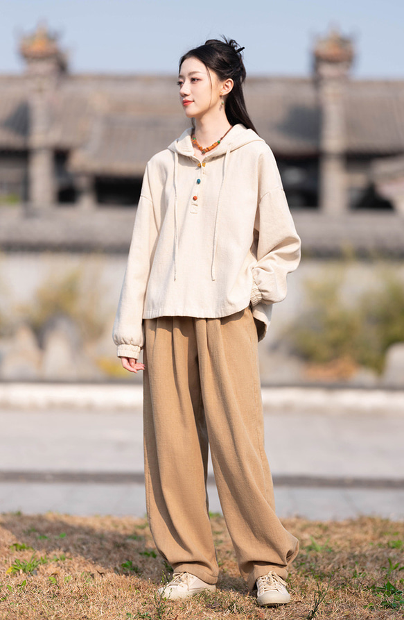 沙洗苧麻羊毛秋冬保暖派克大衣#Asairo 第13張的照片