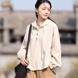 沙洗苧麻羊毛秋冬保暖派克大衣#Asairo 第6張的照片