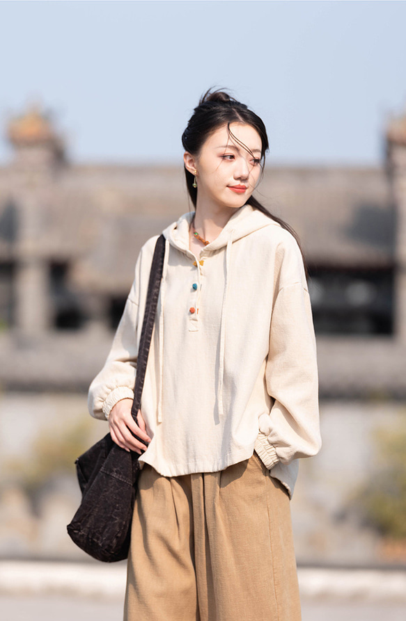 沙洗苧麻羊毛秋冬保暖派克大衣#Asairo 第6張的照片