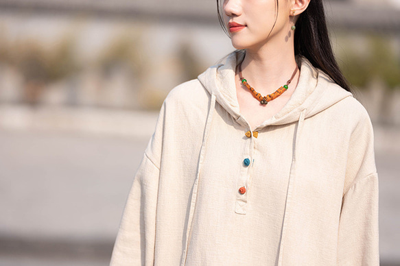 沙洗苧麻羊毛秋冬保暖派克大衣#Asairo 第9張的照片