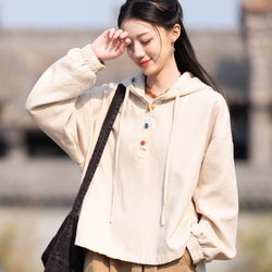 沙洗苧麻羊毛秋冬保暖派克大衣#Asairo 第2張的照片