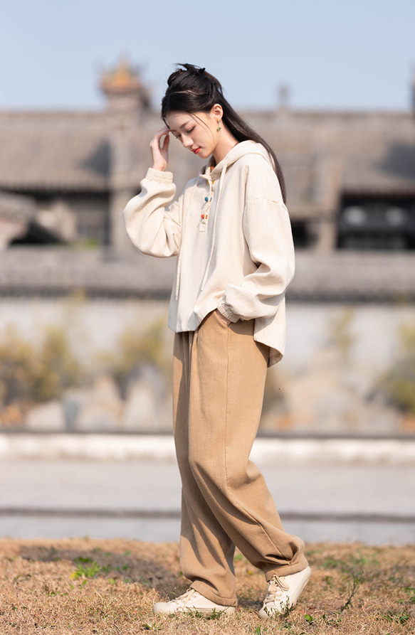 沙洗苧麻羊毛秋冬保暖派克大衣#Asairo 第12張的照片