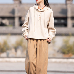 沙洗苧麻羊毛秋冬保暖派克大衣#Asairo 第11張的照片