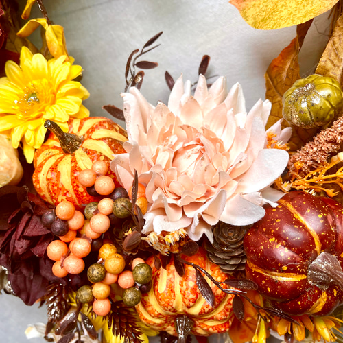 No.wreath-15555/特大2wayハロウィンリース24-(6)48x53cm