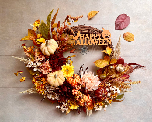 ハロウィンリース❣️あじさい様専用‼️4点セット フラワー・リース
