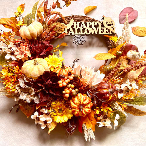 えだまめ♡ハロウィン♡フラワーリース ハロウィンリース フラワーリースの通販 by きなこ's shop｜ラクマ