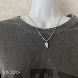 オールステンレス製 フェザーネックレス 変形ボールチェーンネックレス ライス形ボールチェーン 付けっぱなしOK!! 6枚目の画像