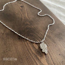 オールステンレス製 フェザーネックレス 変形ボールチェーンネックレス ライス形ボールチェーン 付けっぱなしOK!! 5枚目の画像