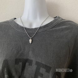 オールステンレス製 フェザーネックレス 変形ボールチェーンネックレス ライス形ボールチェーン 付けっぱなしOK!! 1枚目の画像