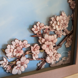 【完成品・一点もの】シャドーボックス：桜 2枚目の画像