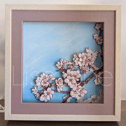 【完成品・一点もの】シャドーボックス：桜 8枚目の画像