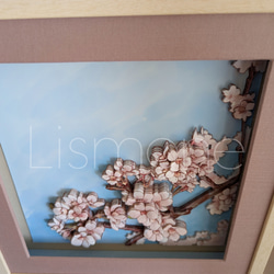 【完成品・一点もの】シャドーボックス：桜 4枚目の画像