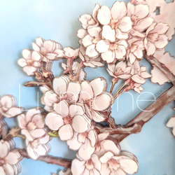 【完成品・一点もの】シャドーボックス：桜 10枚目の画像