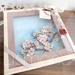 【完成品・一点もの】シャドーボックス：桜 13枚目の画像