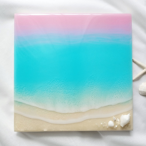 愛しき日々 23×23cm 海レジン オーシャンアート レジンアート