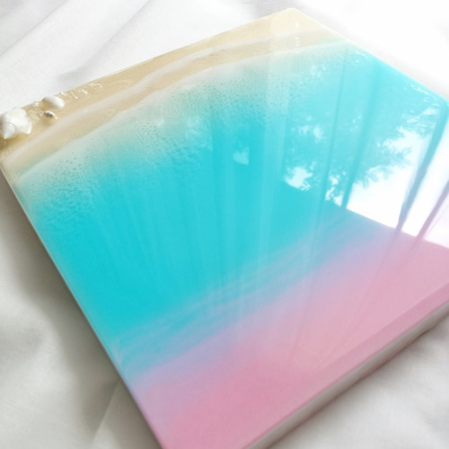 アートレジン 愛しき日々 23×23cm 海レジン オーシャンアート レジンアート