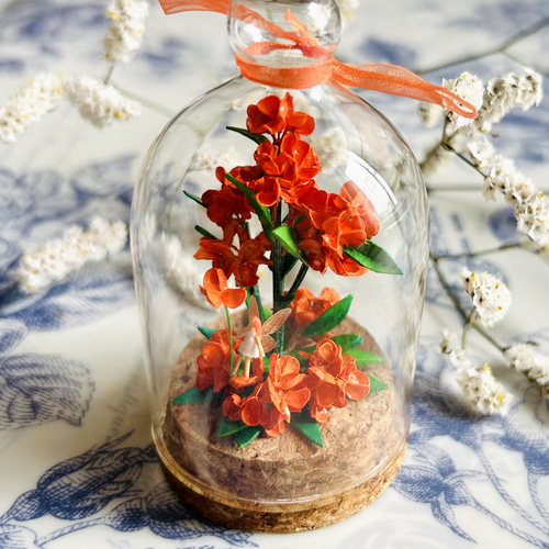 ミニガラスドームの妖精（キンモクセイの1） 妖精標本商会 置き物 小瓶