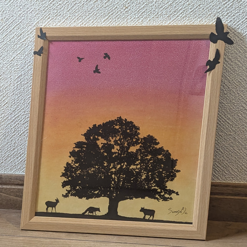 パステル画（原画）夕暮れの街。 パステル画（原画）夕暮れの街。