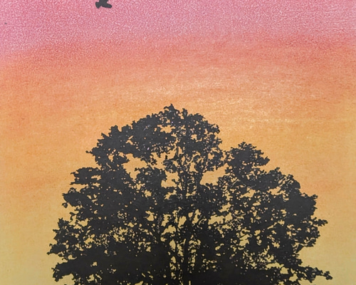 夕暮れ』(原画) パステル 切り絵 切り絵 すむすむ 通販 18341565